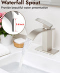 Waterfall Bathroom Faucet In Brushed Nickel 1 Or 3 Hole Deck Mount SUS304 Stainless Steel Sink Tap With Pop Up Drain