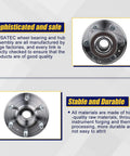 Cadillac SRX Wheel Bearing And Hub Assembly 513289 Front And Rear With ABS, metal construction, two hub angles shown