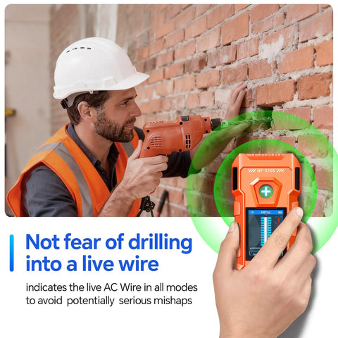 Top Shelf Rechargeable Stud Finder Wall Scanner With Six Slick Detection Modes For Fast And No Sweat Scans Of Hidden Wood Framing Steel Bars Ac Wiring And Water Lines Inside Standard Drywalls