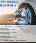 Front Wheel Bearing Hub Assembly 2x 513224 For 2005-2014 Chrysler 300, 2008-2014 Dodge Challenger, 5 lug fitment close-up
