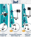Heavy Duty Bicycle Wheel Truing Stand For 27.5 To 29 Inch Wheels And 140 To 180mm Brake Discs, adjustable clamp with caliper tips and brake disc adjuster, high carbon steel