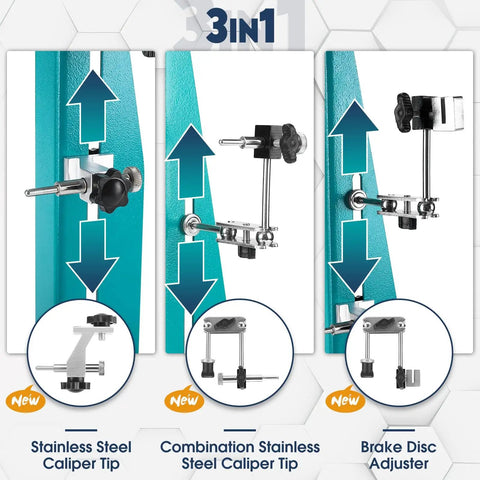 Heavy Duty Bicycle Wheel Truing Stand For 27.5 To 29 Inch Wheels And 140 To 180mm Brake Discs, adjustable clamp with caliper tips and brake disc adjuster, high carbon steel