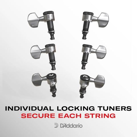 Auto Trim Locking Guitar Tuners Six In Line Black No Slip Locking For Fast And Easy String Changes And Precise Tuning, six tuners