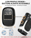 Golf Rangefinder Magnetic Holder Mount With One Lock Access shown with dimensions and adhesive mounts, black.