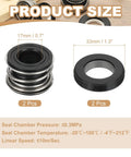 Two Pack Mechanical Seal Kit For Water Pumps, 17mm Inner Diameter And 33mm Outer Diameter Rubber Shaft Seals, Replacement Kit For 0.7 Inch Shaft Pumps, High Temp, Durable Pump Seal Set That Holds Up; 2 pcs, size chart