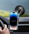 Composite Double Socket Swivel Arm 3.7 Inch Aluminum Mounting Arm Dual 20mm Socket Ends Fits 20mm Attachment Ball For Vehicle GPS Mount Durable For Rugged Use With Lifetime Warranty, holding a phone in a car