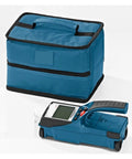 Professional Wall Scanner And Stud Finder With Dead On Depth Tracking Rebar Wire Pipe Sensor And Quick Layout Tool For Hardworking Contractors Handling Any Job No Sweat At All in blue storage case.
