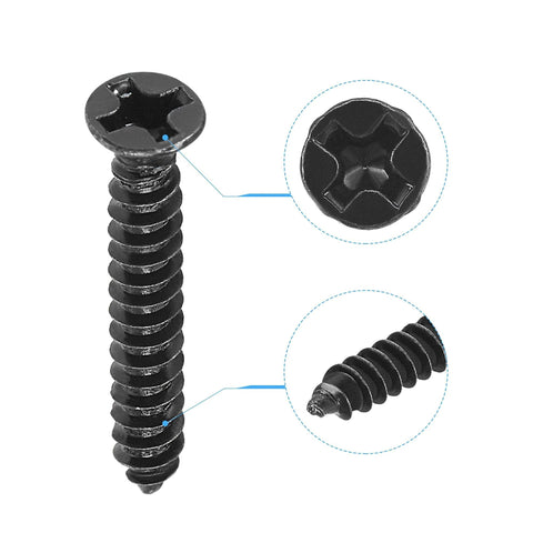 M3 x 20mm Wood Screws Phillips Flat Head Carbon Steel Self Tapping Black Oxide 200 Pcs Built Tough For Hardwood Projects Great For DIY Upgrades, Heavy Duty Fasteners