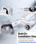 4Piece Engine Motor Mount Set With Premium Vibration Dampening For 2015 2016 2017 Models 2.4L L4 Engines with bolt-on design.