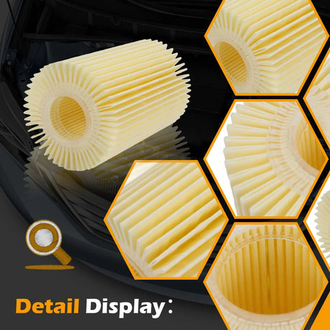 Close-up of Oil Filter Kit For Toyota Avalon Camry RAV4 Highlander Sienna Lexus ES300h ES350 IS200t RX350 RX450h showing filter details.