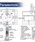 Technical drawing of Auger Feed Motor Replacement For Fireplaces And Inserts Easy Install Compatible With 812-4421 812-4420.