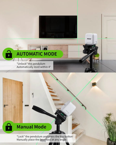Self Leveling Laser Level With Tripod For Easy DIY Picture Hanging And Tile Installations Green Cross Line Laser For Home Renovation