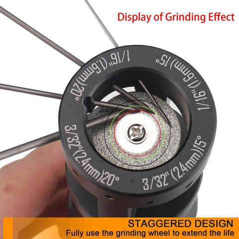 Close-up of Diamond Cutting Wheels Kit For TIG Welding And Tungsten Electrode Sharpening showing grinding effect.