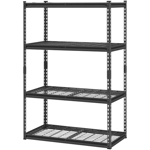 Badass Ultra Heavy Duty Four Tier Garage Storage Shelves With 2400 Lb Load Capacity Adjustable Steel Utility Racks For Basement Warehouse Home Workshop Super Durable Black Frame