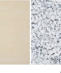 Before and after of countertop makeover using Granite Look Countertop Paint Kit White Diamond Finish DIY Refresher For Kitchen And Bathroom