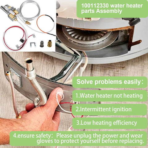 Water heater parts assembly upgrade kit (thermopile) with wires and fittings for gas water heaters
