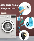 4 Prong To 3 Prong Dryer Adapter Cord For 220V 30 Amp Outlets Converts Newer 4 Wire Dryer Plug To Old School 3 Wire Socket