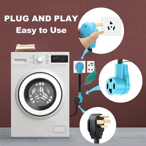 4 Prong To 3 Prong Dryer Adapter Cord For 220V 30 Amp Outlets Converts Newer 4 Wire Dryer Plug To Old School 3 Wire Socket