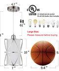 Modern Cylindrical Pendant Light With Frosted Glass Shade In Brushed Nickel For Kitchen Island Lighting Hanging Over Island Foyer And Dining Room Soft Warm Glow And Sleek Contemporary Vibe Easy Install dimensions and bulb types displayed