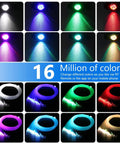 Color display of 16W Twinkle And Sound Activated Fiber Optic Starlight Headliner Kit For Cars And Homes with remote control options.