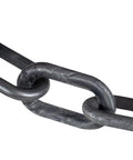Close-up of Rock Solid Silver Plastic Barrier Chain link, 100 Ft Rope Alternative For Crowd Control And Event Line Directing, Heavy Duty HDPE.