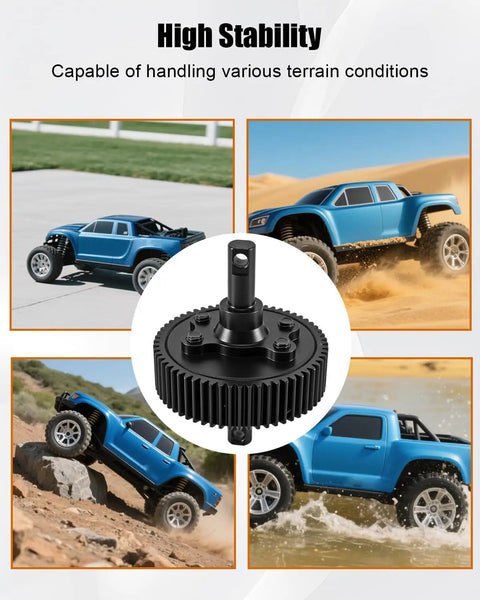Traxxas One Tenth Scale Slash 2WD VXL Rustler Stampede Bandit Metal Gearbox in action on diverse terrains