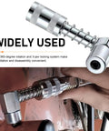 90 Degree Right Angle Grease Gun Coupler for Tight Spaces with 3-Jaw Lock, Heavy-Duty Steel, Corrosion-Resistant