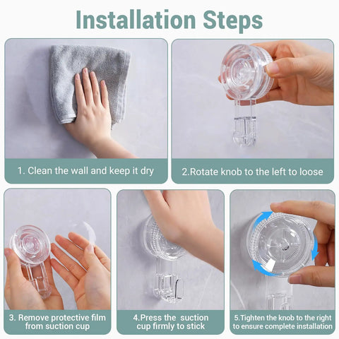 Budget Friendly Vacuum Suction Cup Hooks Set Four Piece Reusable Waterproof Shower Hangers For Bathroom Kitchen Office Storage And Organization Razor Holder Wreath Hook And More