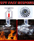 Straight Up Heavy Duty Six Pack Copper Chrome Fire Sprinkler Heads 1/2 Inch NPT Pendent Style automatic with water spray.