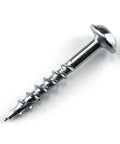 Close-up of Zinc Pocket Hole Screws One And A Quarter Inch Coarse Thread Maxi Loc Head Indoor 1200 Count SML C125 1200.
