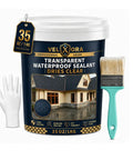 Clear Waterproof Sealant, 35 Oz Flexible Interior Exterior Crack And Gap Filler with application brush and gloves.