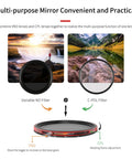 Diagram showing 82mm Pro II Multi Coating Circular Polarizer And Variable Neutral Density Filter For DSLR And Mirrorless Cameras.