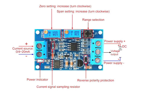 Current To Voltage Converter Module For 4-20mA And 0-20mA Signals With 0-3.3V 0-5V And 0-10V Output Options Amp To Volt Transmitter Board