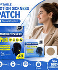 Motion Sickness Patches 40 Count Non Drowsy Relief For Travel By Car, Plane, Or Cruise Ships Lasts 72 Hours Mint Scent With Breathable Adhesive Backing Easy On Skin For Adults And Kids Aged 4 Plus Must Have Travel Gear box and patch on airplane seat