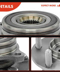 Close-up of 2-Pack Front Wheel Bearing And Hub Assembly 5-Lug Fit For Mitsubishi Lancer 2008-2015 AWD Only Drop-In Ready Replacement For Smooth Quiet Ride And Easy DIY Install, showing metal finish and threaded studs.