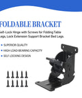 Badass Snap Lock Hinge Brackets For Tables And Bed Frames, Killer Spring Loaded Pivot Hardware, self-locking design with screws.