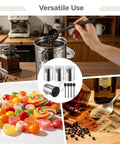 Rock Solid Stainless Steel Canister Set With Lids And Spoons Airtight Spice Jar Storage For Coffee And Grain in kitchen use