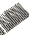 SIXRUN Supercharged 50 Piece Security Bit Set With Magnetic Driver Kit Featuring Tamperproof Torx Hex Spline Tri Wing Bits arranged on white