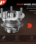 Close-up of Two Rear Wheel Bearing And Hub Assemblies For Subaru Outback 2015 Through 2021 Forester 2019 Legacy 2015 Through 2021 Ascent