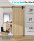 Adjustable Sliding Barn Door Floor Guide With Flat Bottom Design In Black shown installed on wooden door for smooth operation.