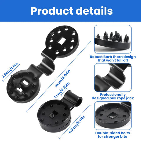 Removable And Reusable Dual Buckle Shade Cloth Clips 100 Pack Heavy Duty Plastic Tarp Grommet Fasteners product details view
