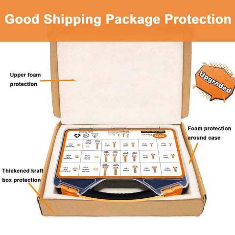 Beefy Metric Flanged Bolts And Nuts Kit Grade 8.8 High Tensile Steel M6 M8 M10 Hex Flange Bolts Screws in packaging with foam protection