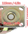 Heavy Duty 2 Pack Of 8 Inch And 10 Inch Rubber Casters With Side Brakes steel mounting plate measurements 115mm by 100mm for carts