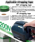 DFEDHF Battery Powered Electric Strapping Machine For Pallet Packaging with PET and PP strapping tapes.