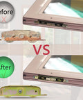 Sliding Patio Door Rollers Replacement Hardware Fits Major Brands Including Jeld Wen Truth Milgard Marvin 1-1/4 Inch Steel Ball Bearing Wheels 5-3/4 Inch Height Side Adjustable 2 Pack For Smooth Easy Sliding And Long Lasting Performance before and after view