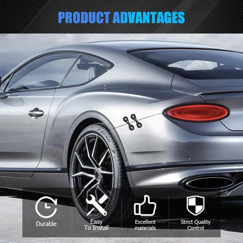 Universal Car Bumper Quick Release Clips Kit With Washers And Screws installed on a silver car's rear bumper.
