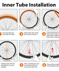 Installation steps for Featherweight TPU Inner Tube For Road And Gravel Bikes 700c 18 To 32 With Presta Valves