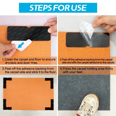 Anti Slip Rug Tape For Hardwood Floors And Area Rugs No Residue Damage Free Hold Strong Carpet Tape For Wood Floors Secure Rug Grips That Keep Rugs In Place On Wooden Surfaces