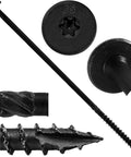 15x8 Built To Last Black Wafer Head Structural Lag Screws For Log Construction Timber Framing Laminated Beams And Pole Barns T30 Torx Drive ACQ Coated For Outdoor Or Indoor Use High Tensile And Shear Strength Heavy Duty 50 Count close-up
