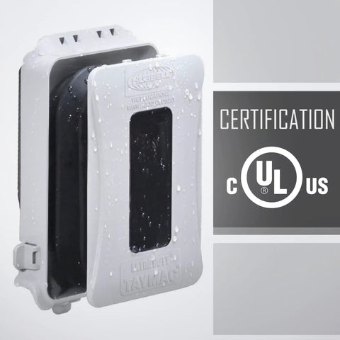Heavy Duty 1-Gang Weatherproof In-Use Expandable Outlet Cover with Flat Nonmetallic Design, UL Certified